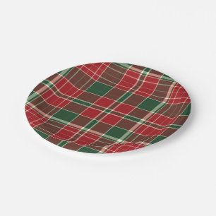 Christmas Plaid 12-PAPER PLATES