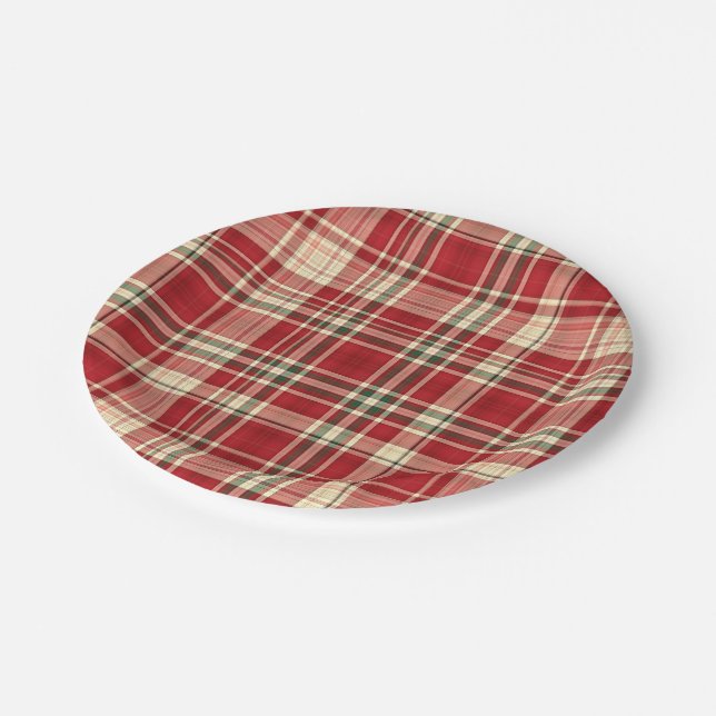 Christmas Plaid 23-PAPER PLATES (Angled)