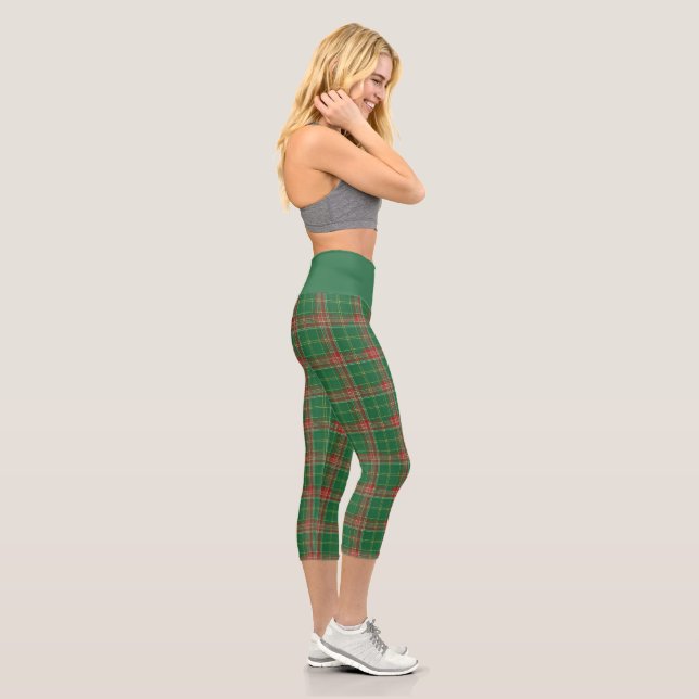 Christmas Plaid 7 Capri Leggings (Right)