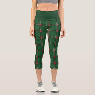 Christmas Plaid 8 Capri Leggings