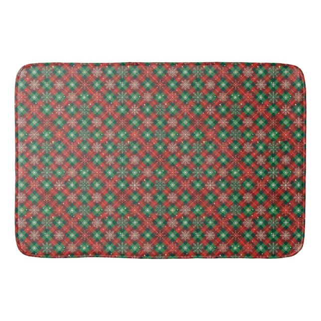 Christmas Plaid Bath Mat (Front)