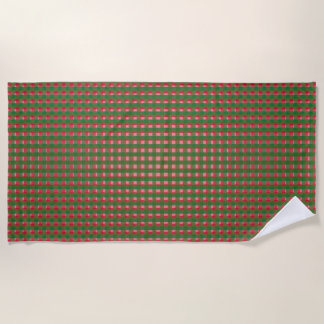 Christmas Plaid Beach Towel