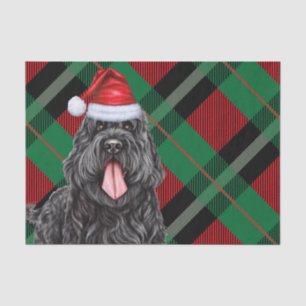 Christmas Plaid Black Russian Terrier Dog Tissue Paper