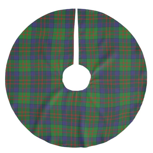 Christmas plaid brushed polyester tree skirt (Front)