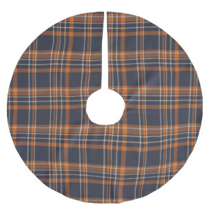 Christmas plaid brushed polyester tree skirt