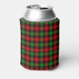 Christmas Plaid Can Cooler
