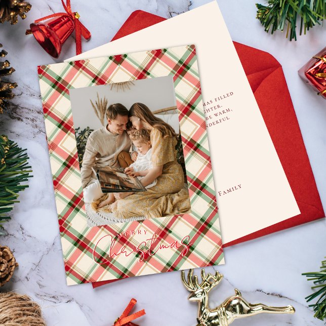 Christmas Plaid Card With Photo (Creator Uploaded)