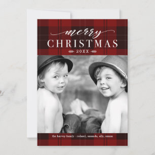 Christmas Plaid Classic Holiday Photo Card