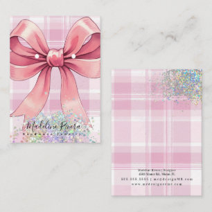 Christmas Plaid Coquette Pink Earring Display Card