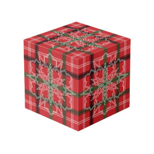 Christmas plaid cube