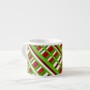 Christmas Plaid Diagonal Espresso Cup