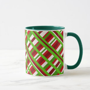 Christmas Plaid Diagonal Mug
