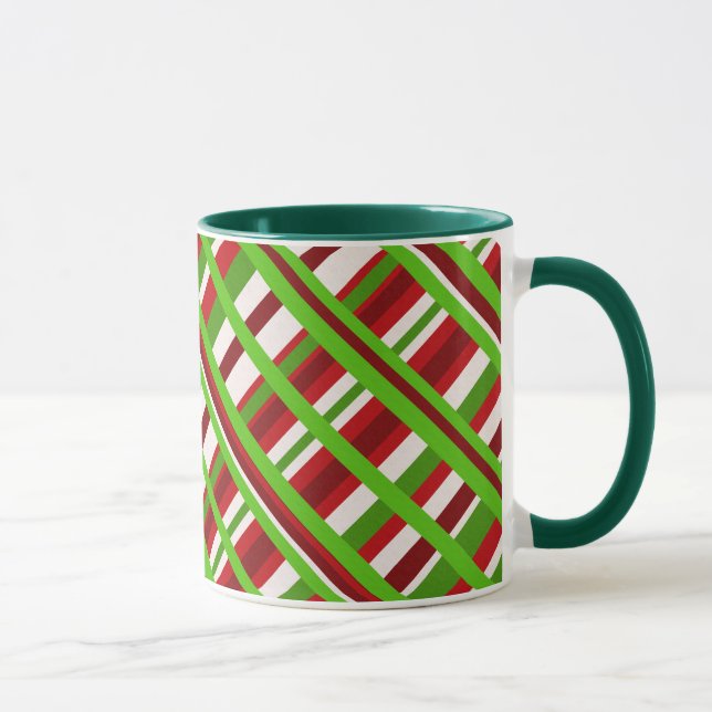Christmas Plaid Diagonal Mug (Right)