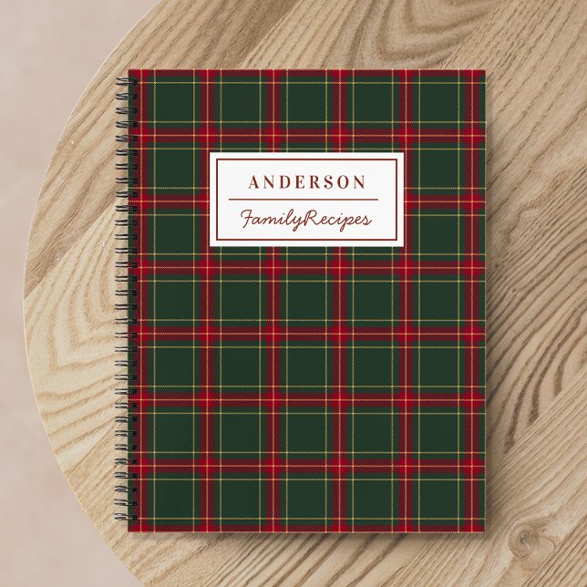 Christmas Plaid Family Name Recipe Notebook (Creator Uploaded)
