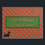 Christmas Plaid Family Pictures Calendar<br><div class="desc">This Calendar has a Christmas Plaid on the front and back with the little Scotty dog and a customisable text are for your family name. Add your own Family Pictures to each month and send out a truly special gift to all your family this year. Also anyone could customise this...</div>