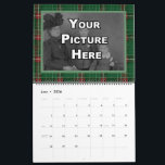 Christmas Plaid Family Pictures Calendar<br><div class="desc">This Calendar has a Christmas Plaid on the front and back with the little Scotty dog and a customisable text are for your family name. Add your own Family Pictures to each month and send out a truly special gift to all your family this year. Also anyone could customise this...</div>