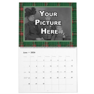 Christmas Plaid Family Pictures Calendar