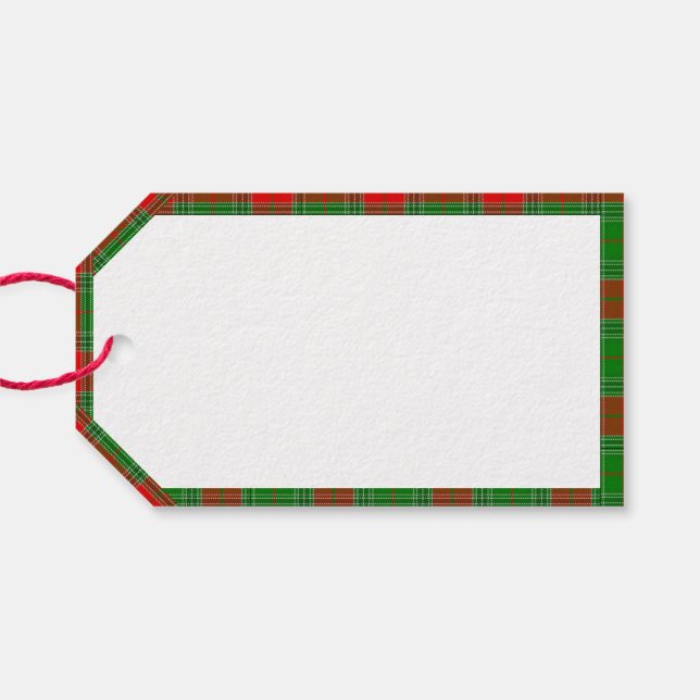 Christmas plaid  gift tags (Back Horizontal)