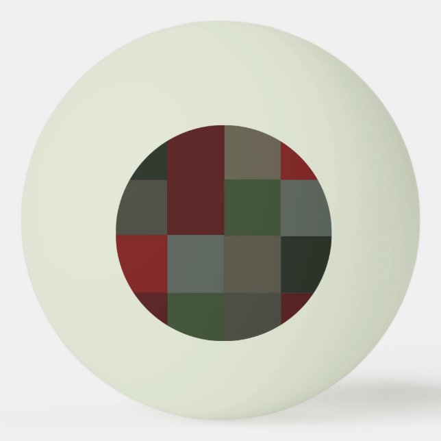 Christmas Plaid Glow in Dark Green Design Ping Pong Ball (Front)