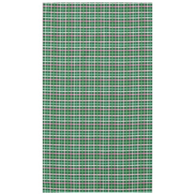 Christmas Plaid - Green Pink Tablecloth (Front)
