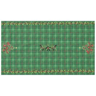 Christmas Plaid Green with Red Tablecloth