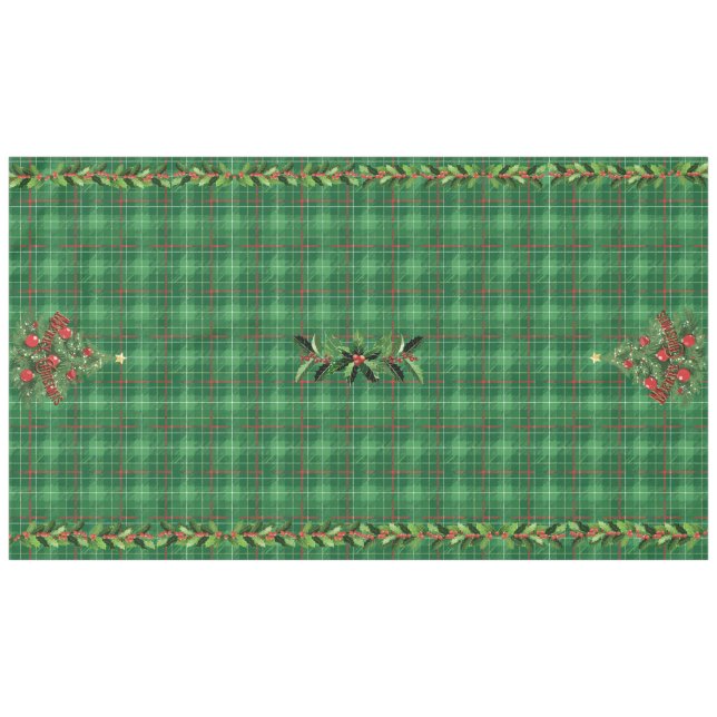 Christmas Plaid Green with Red Tablecloth (Front (Horizontal))