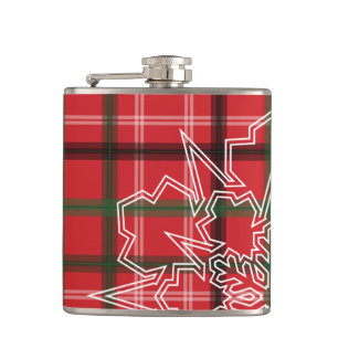 Christmas plaid hip flask