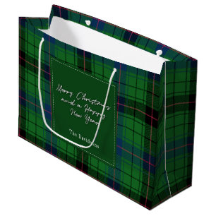 Christmas Plaid Holidays Clan Davidson Tartan Large Gift Bag