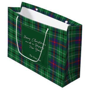 Christmas Plaid Holidays Clan Duncan Tartan Large Gift Bag