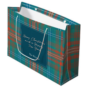 Christmas Plaid Holidays Clan Wilson Tartan Large Gift Bag