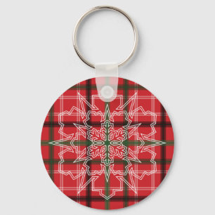 Christmas plaid key ring