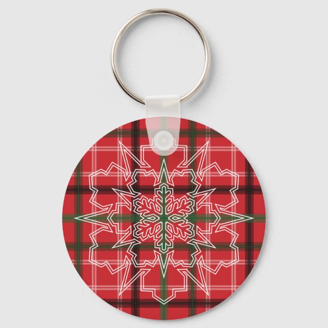 Christmas plaid key ring (Front)