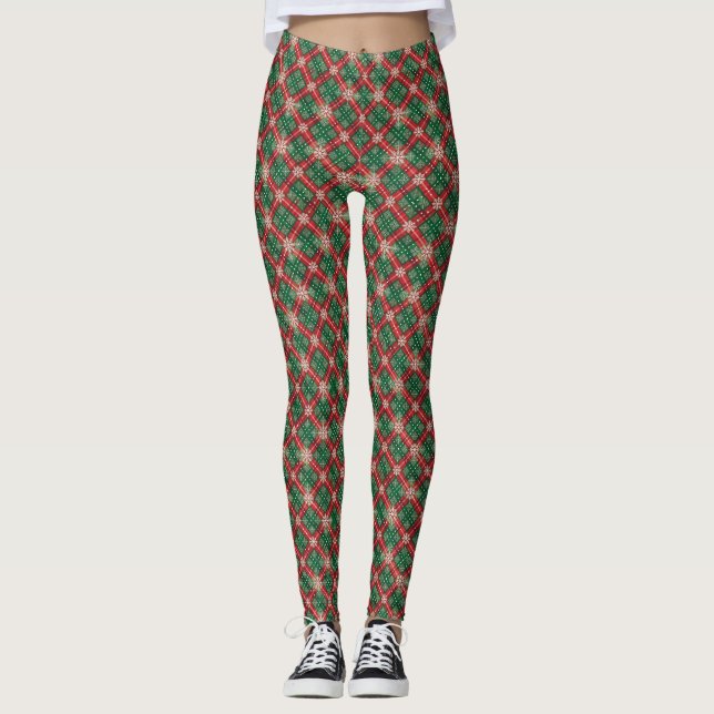 Christmas Plaid Leggings (Front)
