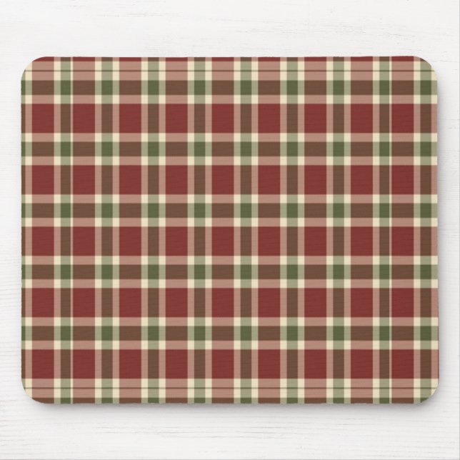 christmas-plaid- mouse mat (Front)