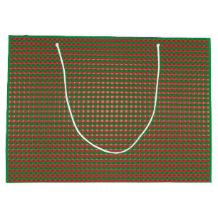 Christmas Plaid Pattern Large Gift Bag
