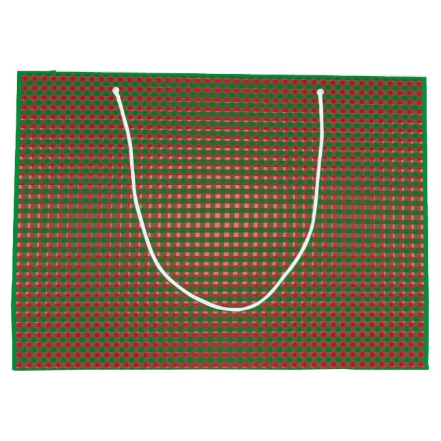 Christmas Plaid Pattern Large Gift Bag (Back)