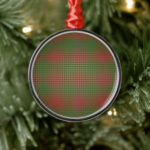 Christmas Plaid Pattern Metal Tree Decoration