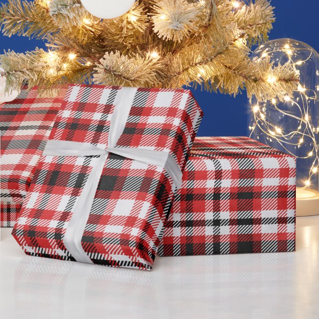 Christmas plaid pattern wrapping paper (Holidays)