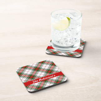 Christmas Plaid ~ Personalised Coaster