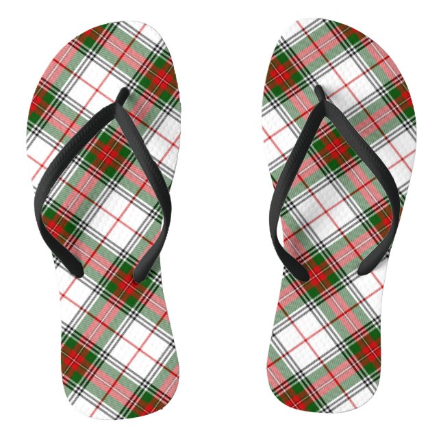 Christmas Plaid ~ Personalised Flip Flops (Footbed)