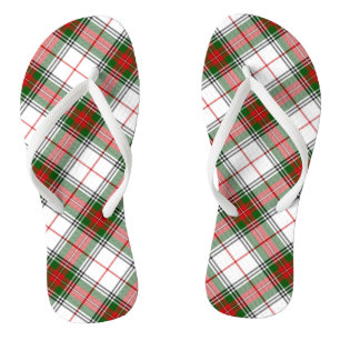 Christmas Plaid ~ Personalised Flip Flops