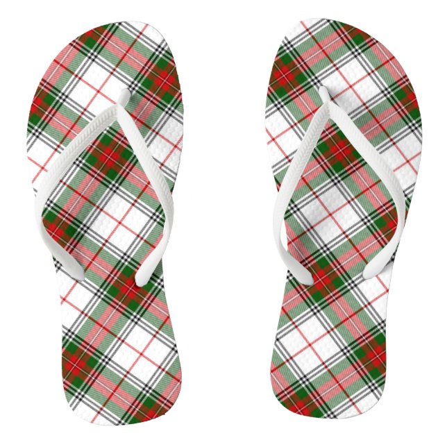 Christmas Plaid ~ Personalised Flip Flops (Footbed)