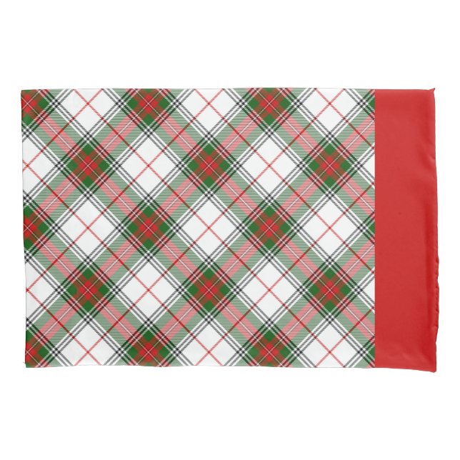 Christmas Plaid ~ Personalised Pillowcase (Front)