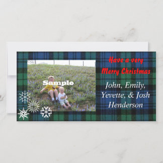 Christmas Plaid Photocard Holiday Card