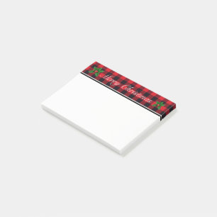 Christmas Plaid Post It Notes