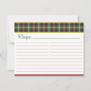 Christmas Plaid Recipe Card