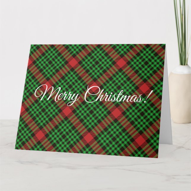 Christmas Plaid Red and Green Wrapping   Card (Front)