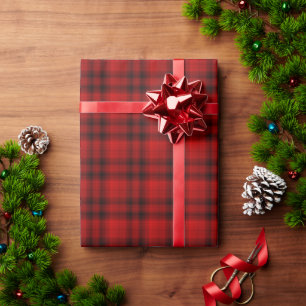 Christmas Plaid Red & Black Wrapping Paper
