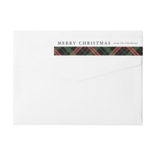 Christmas Plaid Return Address Labels