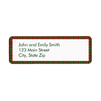 Christmas Plaid Return Address Labels